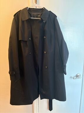 Mango Women’s Black Trench Coat - Classic Water-Resistant Overcoat